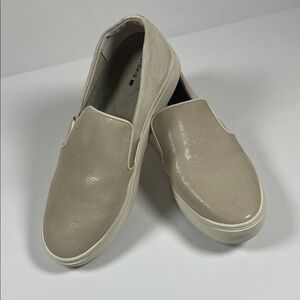Birdies The Swift Women’s Beige Embossed Leather and Suede Slip-On Sneaker Sz 8